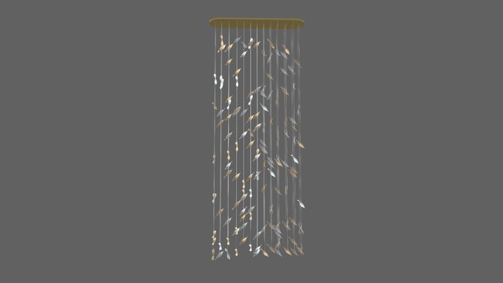 200x45cm Chandelier 3D Model
