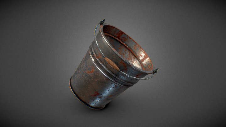 Old Rusted Bucket v3 3D Model