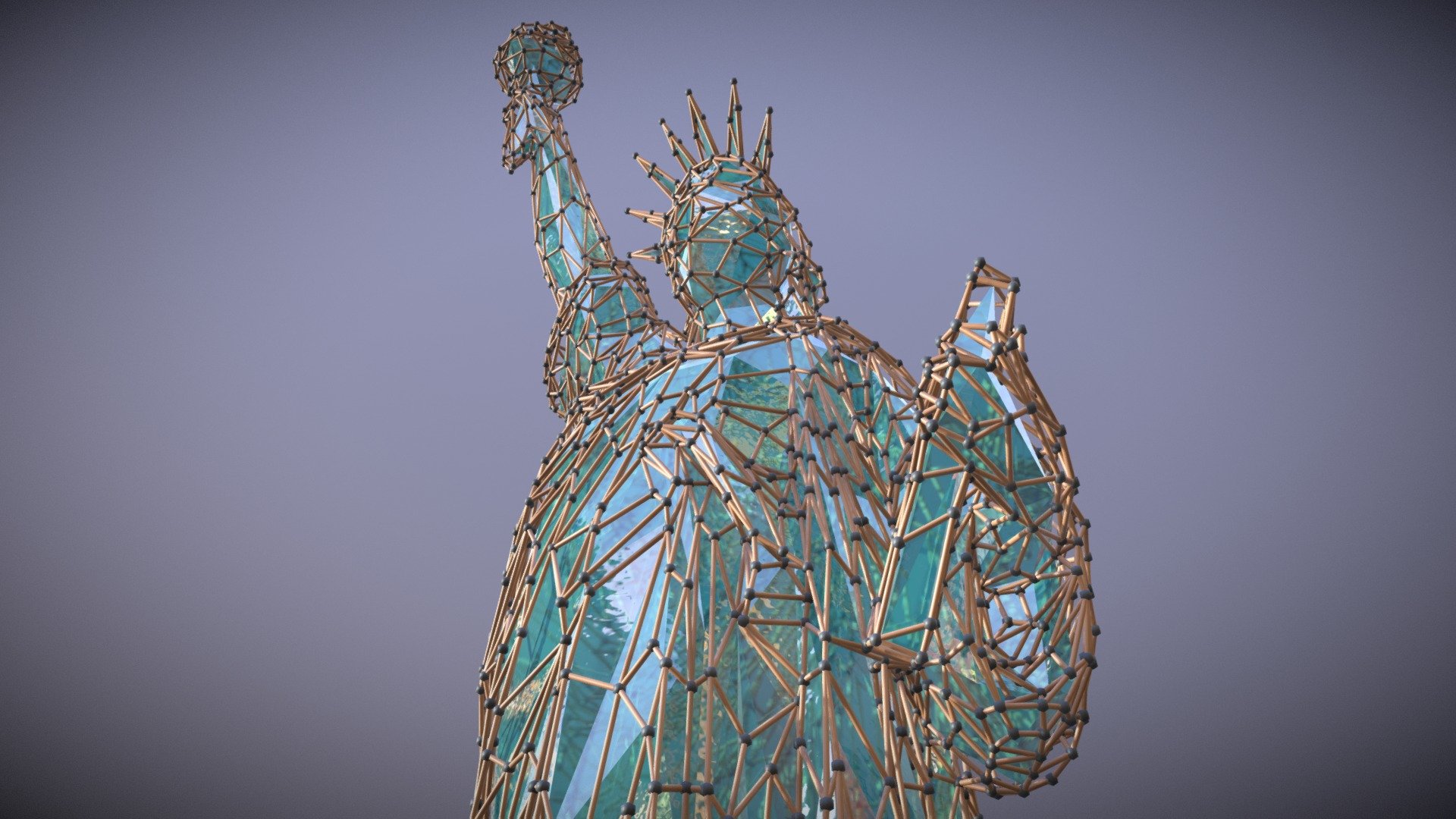 Remixed Atom Statue Of Liberty