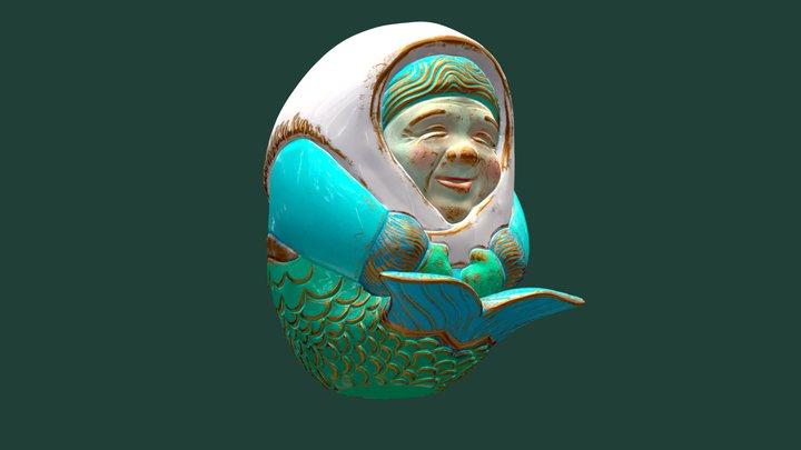 Mermaid Grandma - Ceramic Souvenir 3D Model