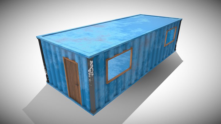 Container house building low poly 3D Model