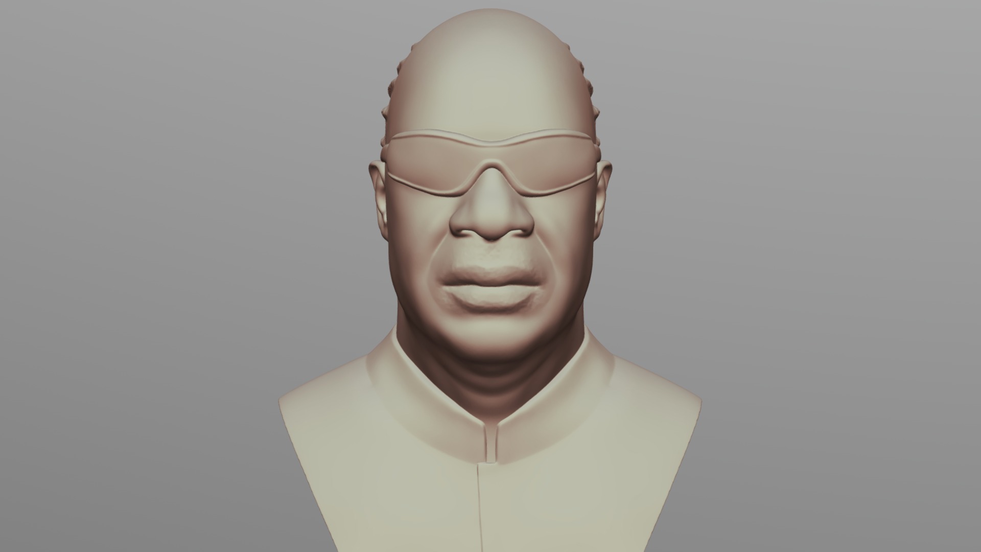 3D model Stevie Wonder bust for 3D printing - This is a 3D model of the Stevie Wonder bust for 3D printing. The 3D model is about a man wearing glasses.