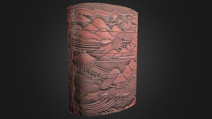 Inro Red Lacquer 3D Model