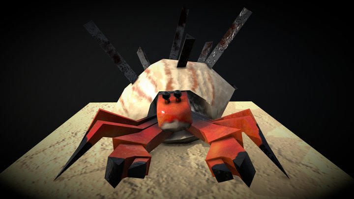 The Unfortunate Hermit Crab - Low Poly Challenge 3D Model
