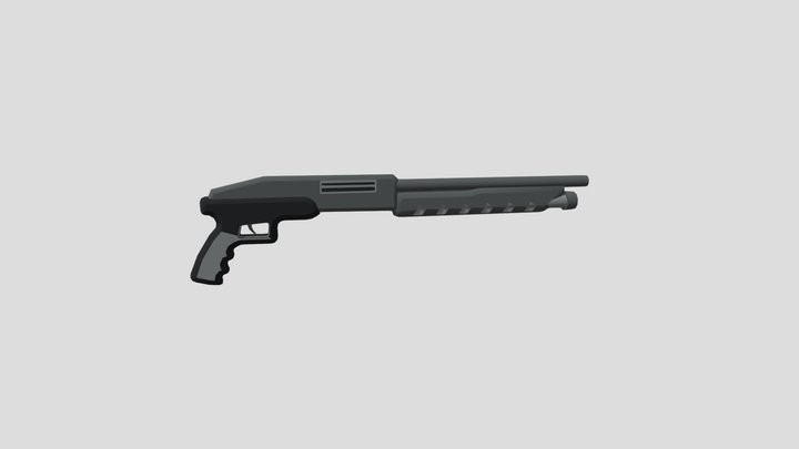 LowPoly Shotgun Gun 3D Model