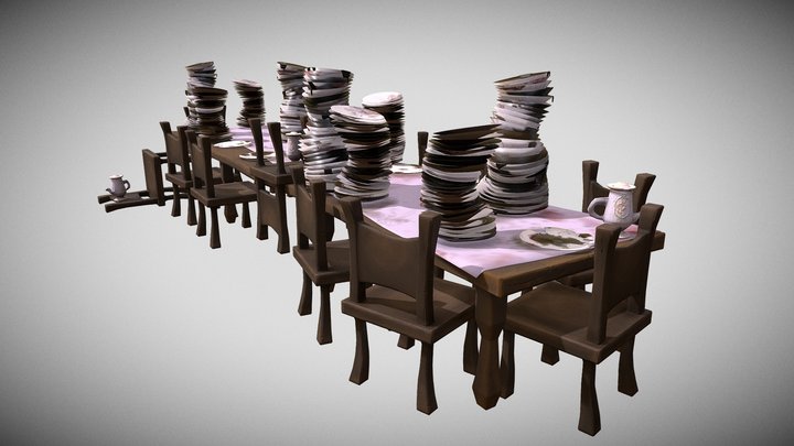 The End of a Tea Party 3D Model