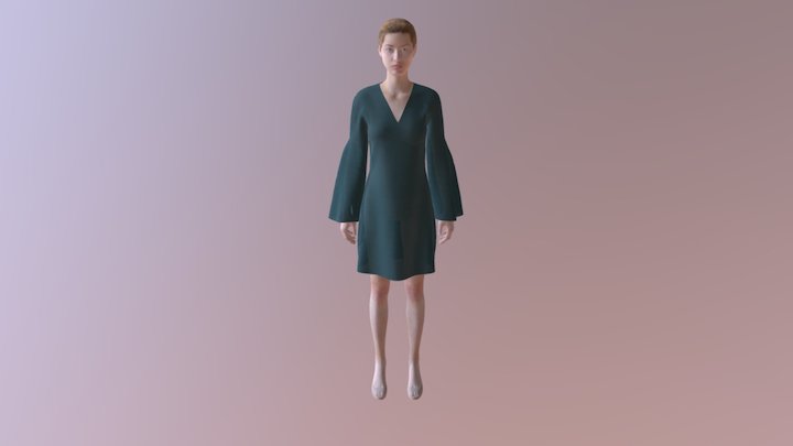 Model wearing dress 3D Model