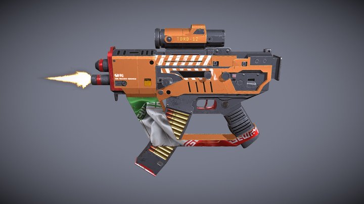 Animated Game-Ready Sub-Machine Gun 3D Model