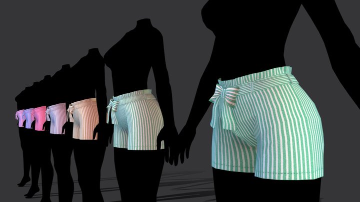 Paper Bag Shorts Package 3D Model