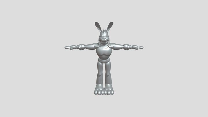 anthropomorphic animatronic rabbit character 3D Model
