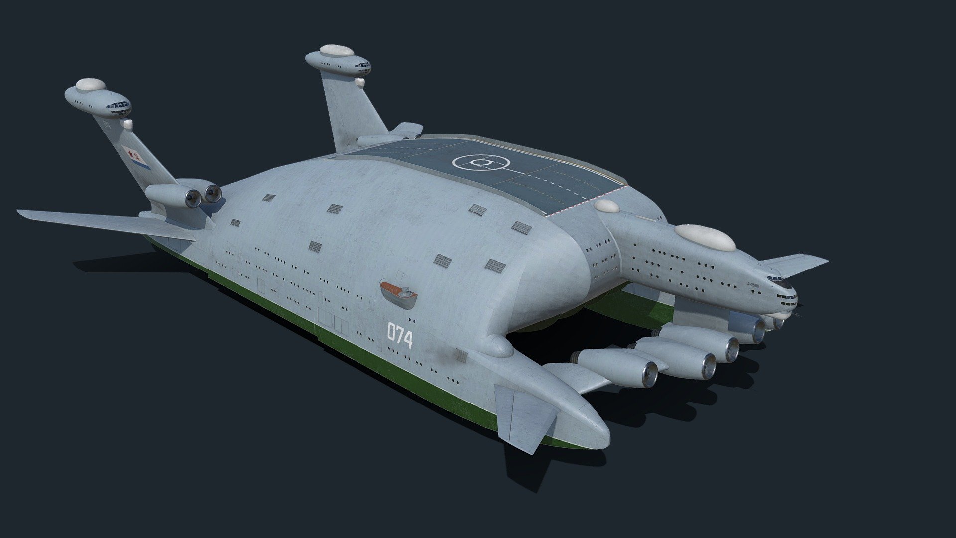 Bartini A-2500 WIG aircraft carrier - Buy Royalty Free 3D model by Tim ...