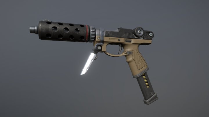 Burst Pistol 3D Model