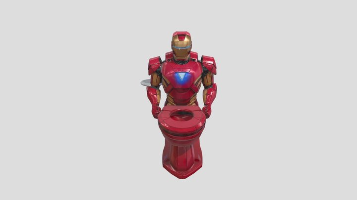Iron Man Toilet Superhero Bathroom Innovation 3D Model