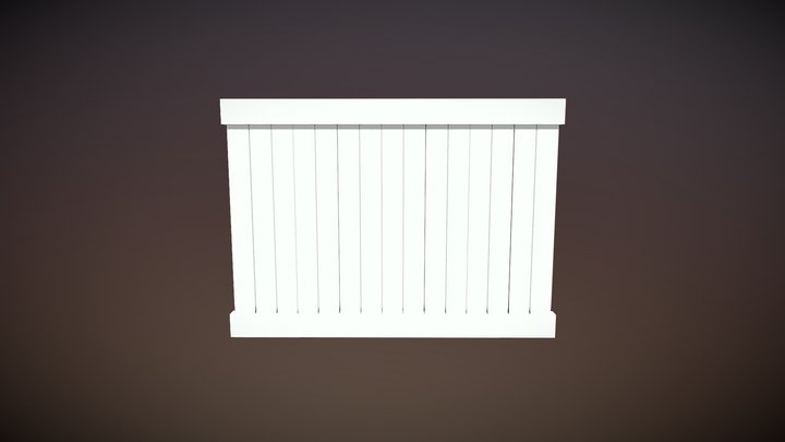 Fence - Vinyl fence with no posts - low poly 3D Model