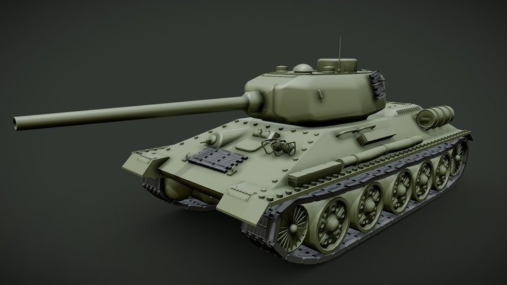 T-34 85 Tank 3D Model