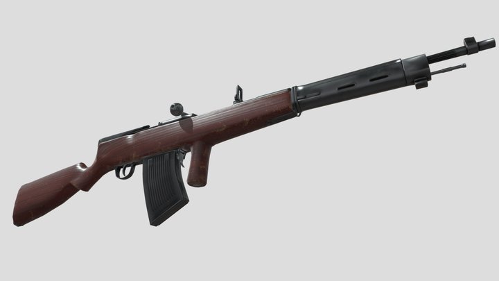 Fedorov Avtomat WW1 Russian assault rifle 3D Model
