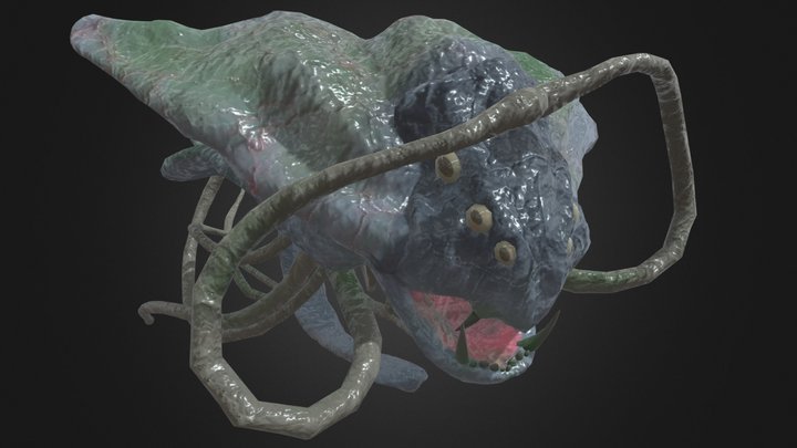 Stonewisp - Mutant Stingray -Rigged and Animated 3D Model