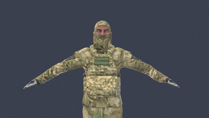 Soldier. Game Ready 3D Model