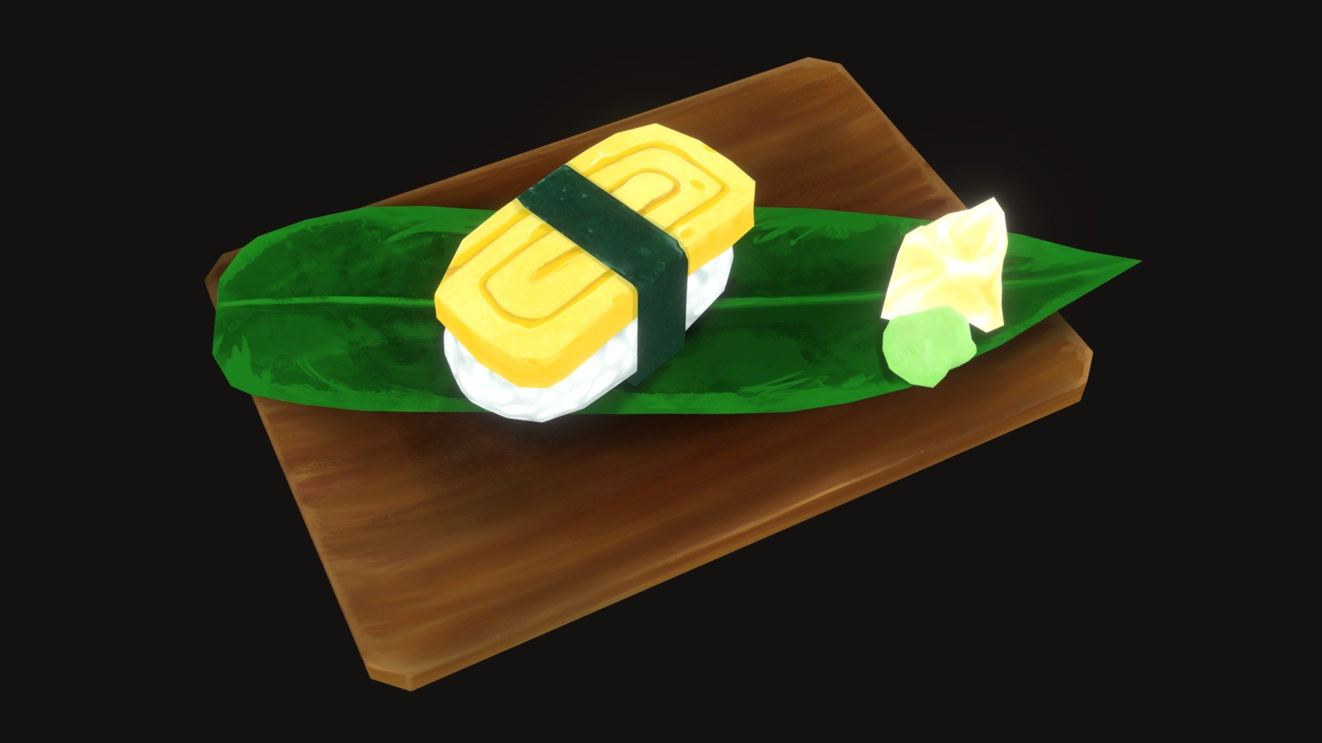 Tamago Nigiri - Handpainted Stylized Sushi - 3D model by Nurbike.Erbek ...