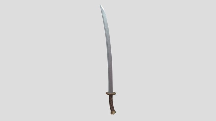 Turkic-Mongol Saber or Chinese Willow Leaf Saber 3D Model