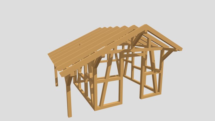 Gartenhaus 1 - Gardenhouse 1 - blueprint 3D Model