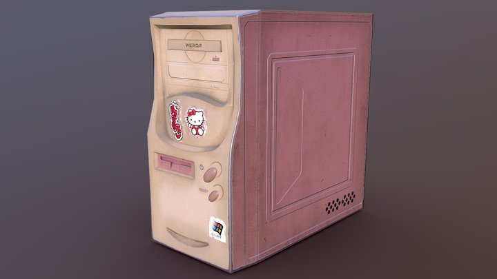 Retro Computer Case - Low-Poly & Game-Ready 3D Model