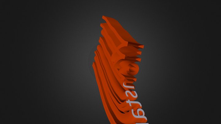 A12: 3d logo with Text Spline and Sweep Nurbs  3D Model