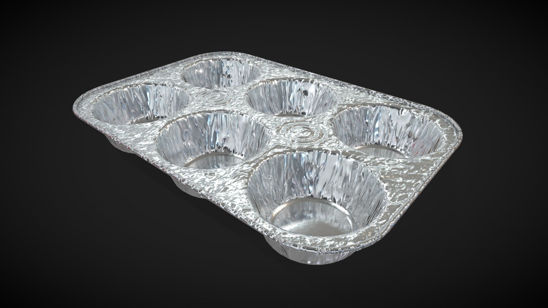 3D model Disposable Aluminum Cupcake Muffin Pans VR / AR / low