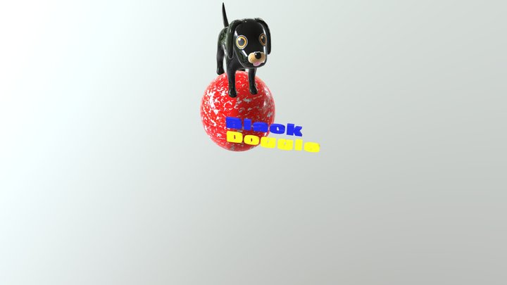 Black Doggie Art 3D Model
