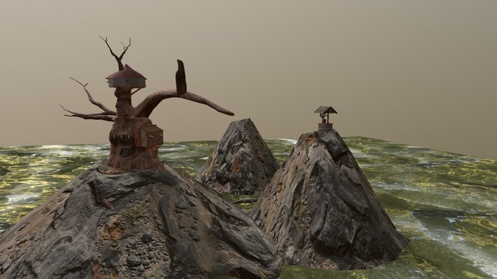 Treehouse island 3D Model