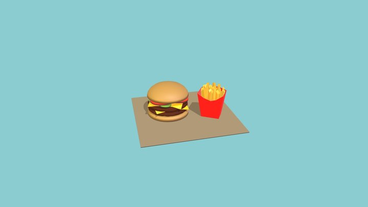 3D_Sketchbook_08_Burger&Fries 3D Model