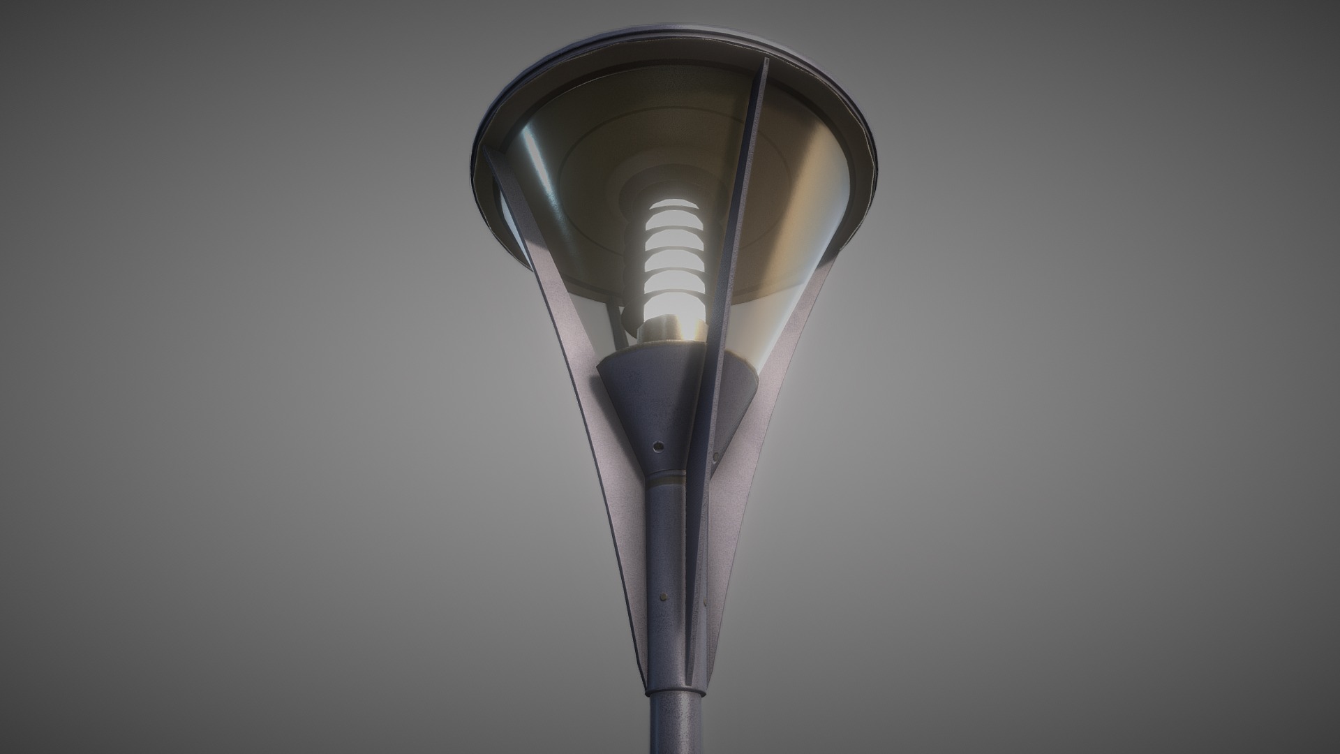3D model Street Light 6 (Low-Poly Dark Blue Version) - This is a 3D model of the Street Light 6 (Low-Poly Dark Blue Version). The 3D model is about a light bulb with a black handle.