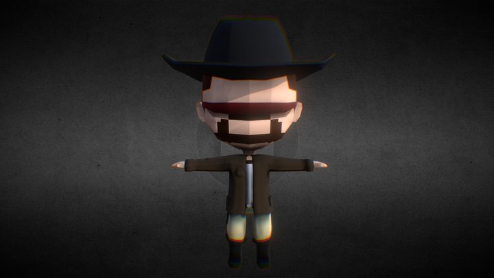 low Poly Cowboy 3D Model