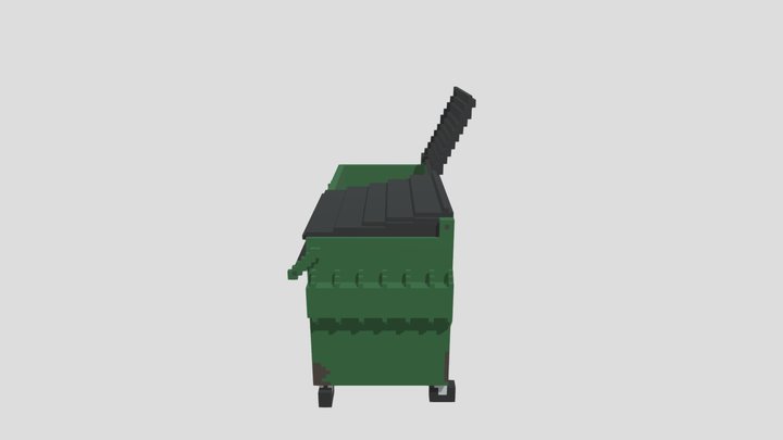 Green trash can 3D Model