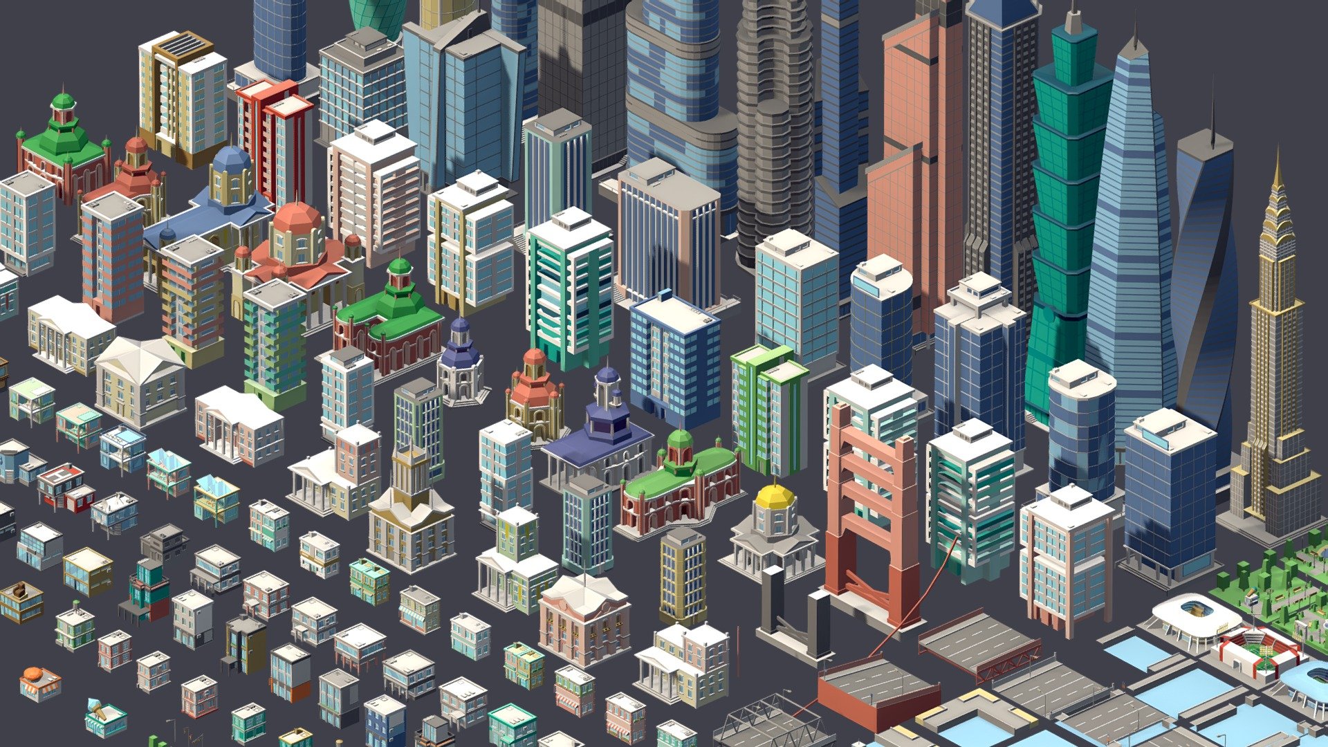 City 1 Assets - Buy Royalty Free 3D model by ithappy [ca487b8 ...