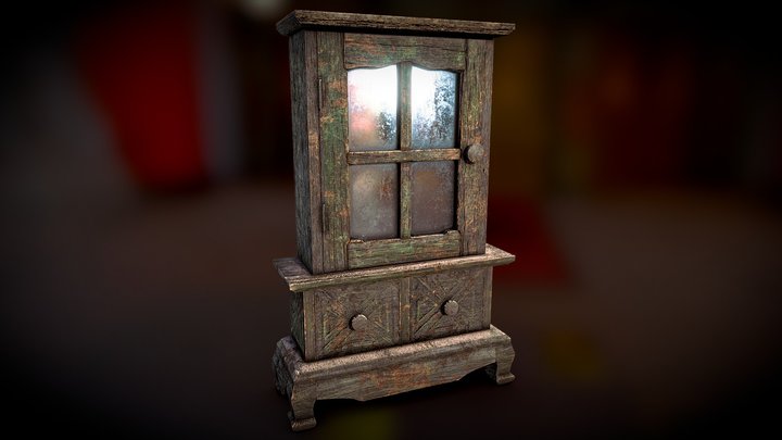 [PBR] Small Worn/Used Cabinet 3D Model