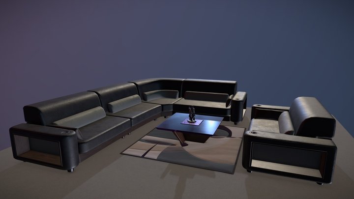 Lounge Furniture Set 3D Model
