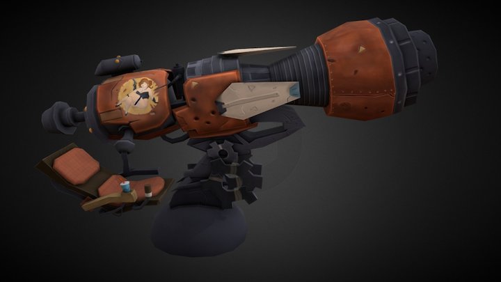 HandPainted Lowpoly - Canon 3D Model