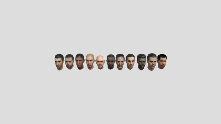 Males Head Pack 3D Model
