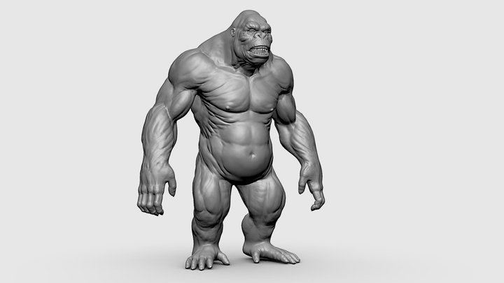 Gorilla - Topology + UV Map 3D Model