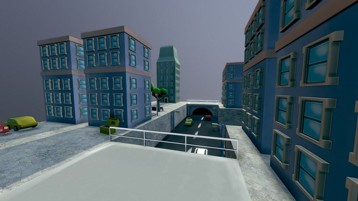 Small City Environment 3D Model
