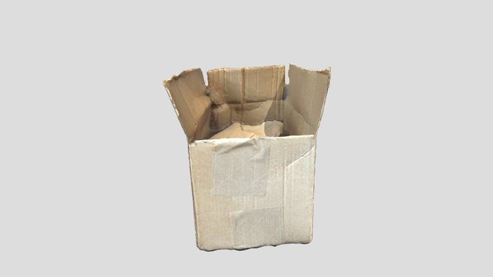 Small Cardboard Box - Open 3D Model