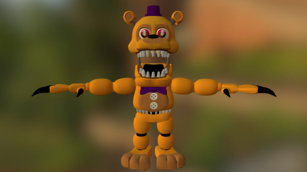 3д модель фнаф. ФРЕДБЕР 3д модель. FNAF World Fredbear. ФНАФ ворлд кошмарный ФРЕДБЕР. Кошмарный ФРЕДБЕР 3д модель.