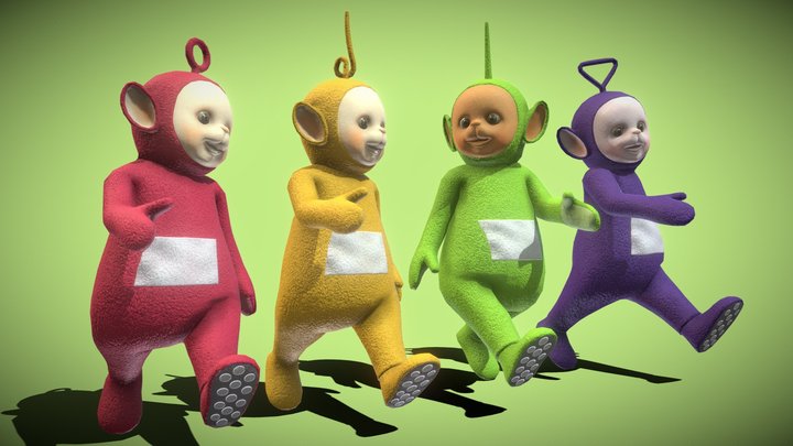Rigged Teletubbies LowPoly Models 3D Model