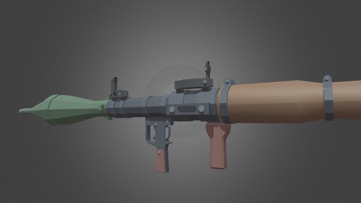 Low - Poly RPG - 7 Gun! 3D Model