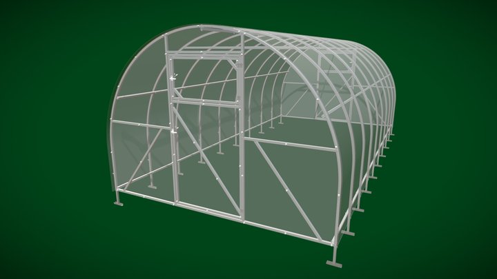 Arched Greenhouse 25x25 3D Model