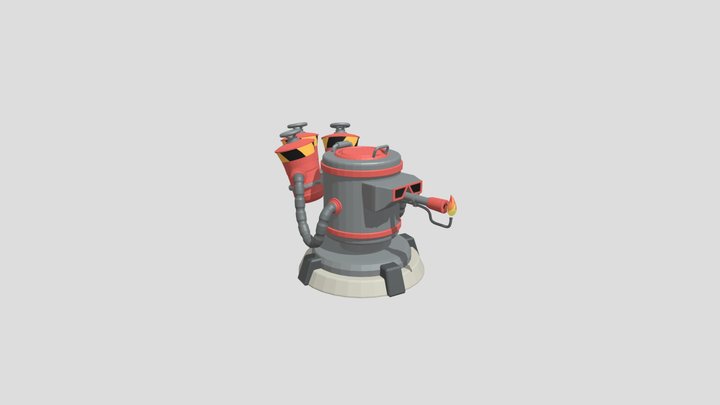 Boom Beach Flamethrower 3D Model