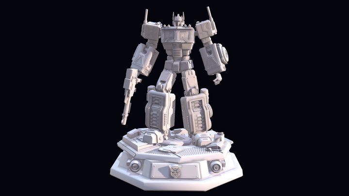 Optimus Prime 3D Sculpture-Transformers FanArt 3D Model
