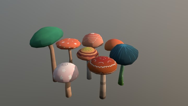Mushroom 1 Variations 3D Model