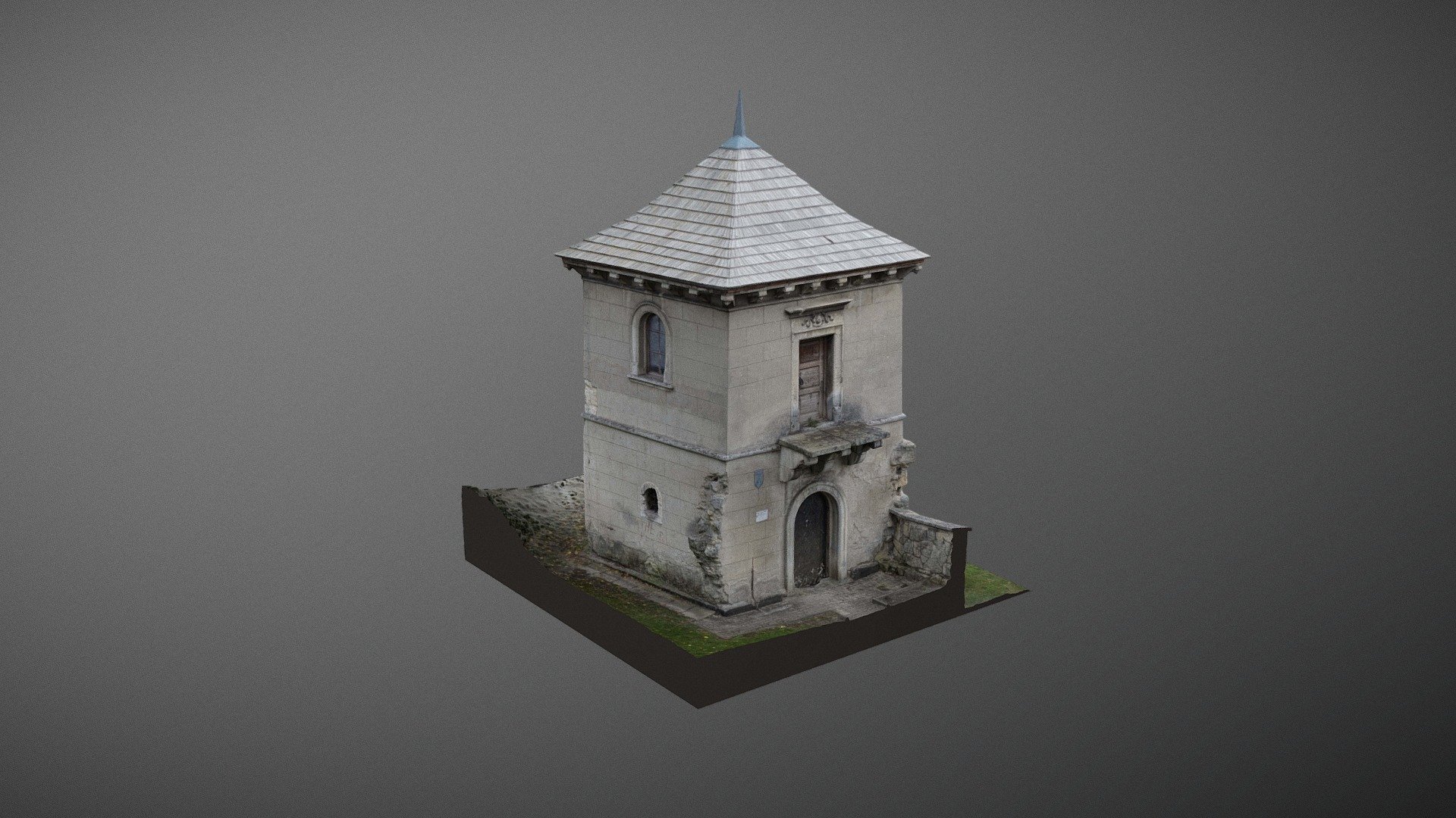 Pawilon ogrodowy w Pińczowie zwany basztą. — Sketchfab embed 3D viewer